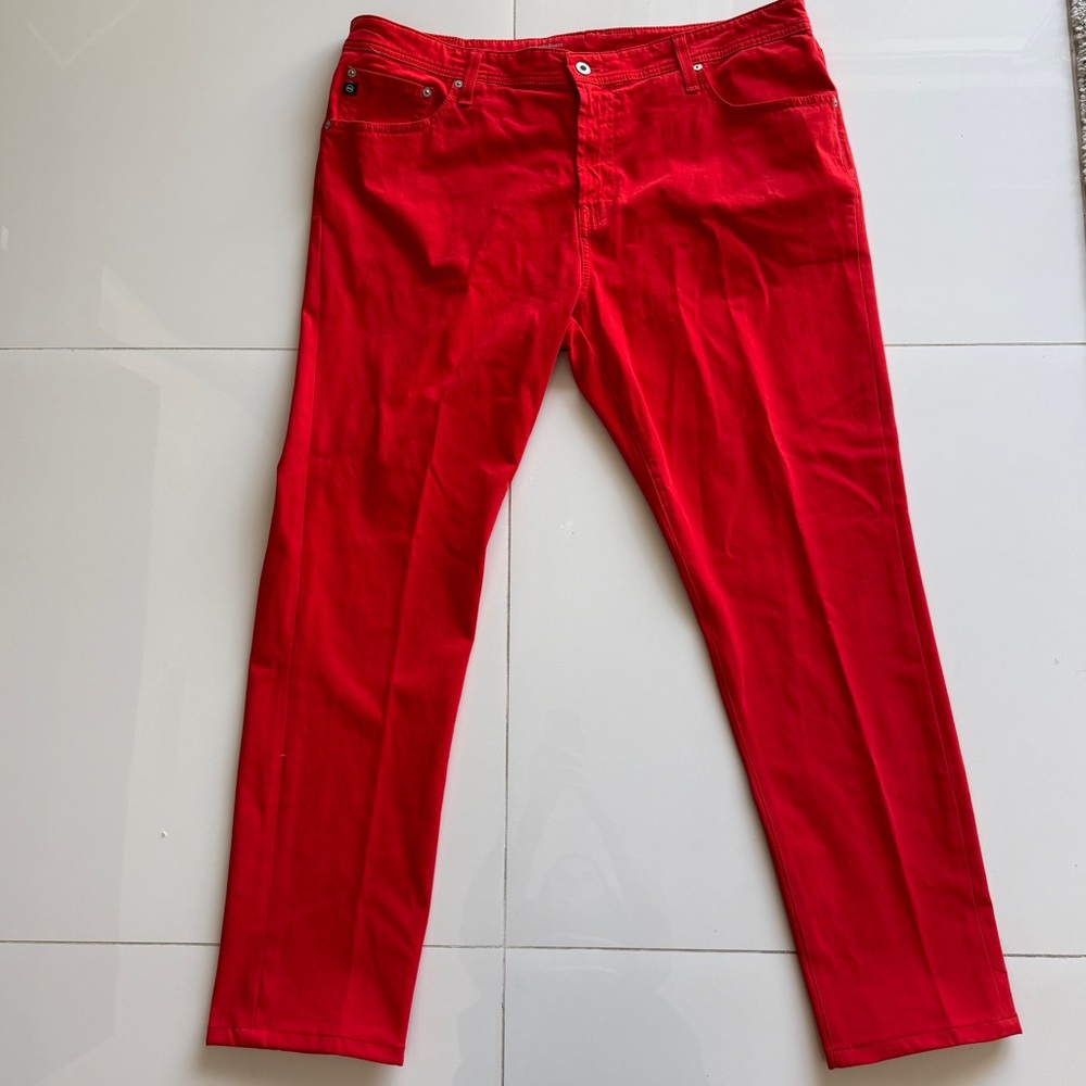 AG Adriano Goldschmied  The Graduate SUD Tailored Leg Red Chino Pants